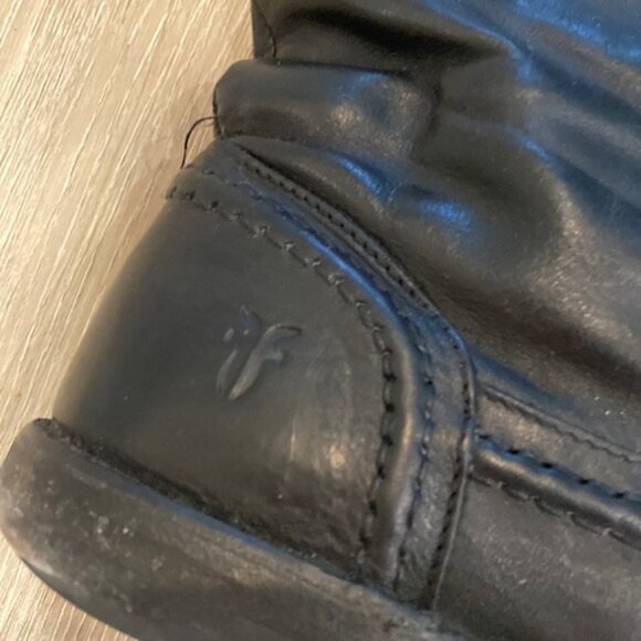 Frye Pebbled Leather Calf High Paige Trapunto Boots - Picture 2 of 14